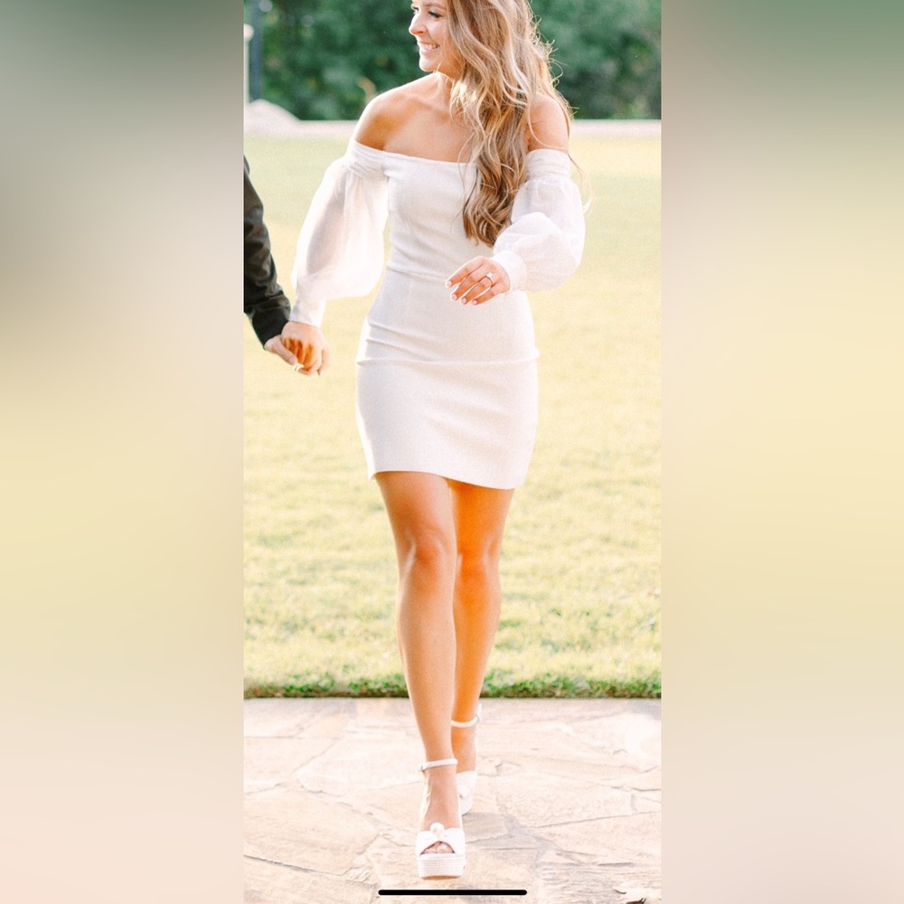 Lulus White Off The Shoulder Bridal Dress